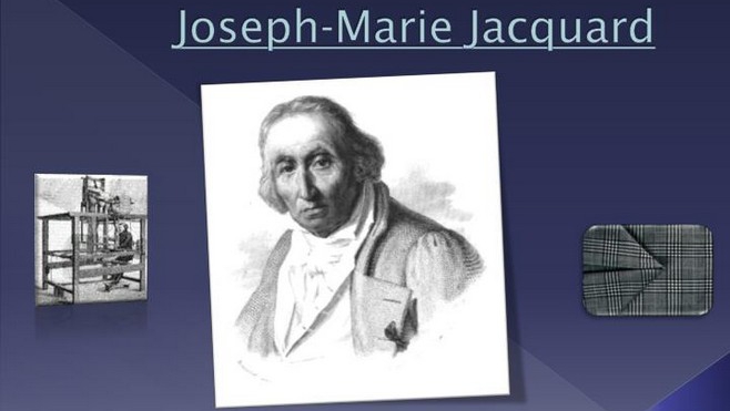 Portrait : Joseph-Marie Jacquard l'inventeur du métier à tisser semi-automatique. 
