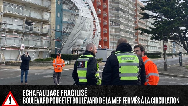 Au Touquet, l'échafaudage menace de s'effondrer.