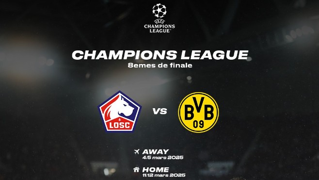 Le LOSC offrontera le Borussia Dortmund en 8èmes de finale de la Ligue des Champions