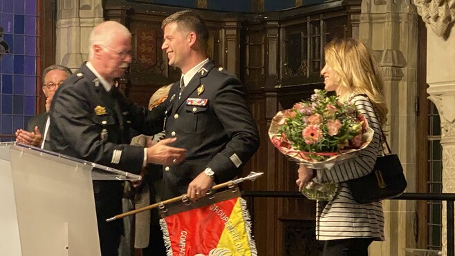 Vincent Riffault a fait ses adieux aux gendarmes vendredi soir, lors d’une cérémonie à l’hôtel de ville de Calais.