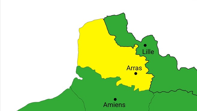 Vigilance jaune pour risque d'inondations dans le Pas de Calais.
