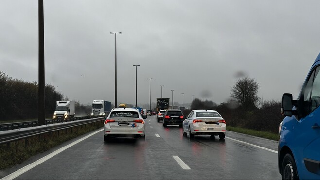 A16 St Inglevert : un accident entre 2 poids lourds, un blessé léger et des bouchons