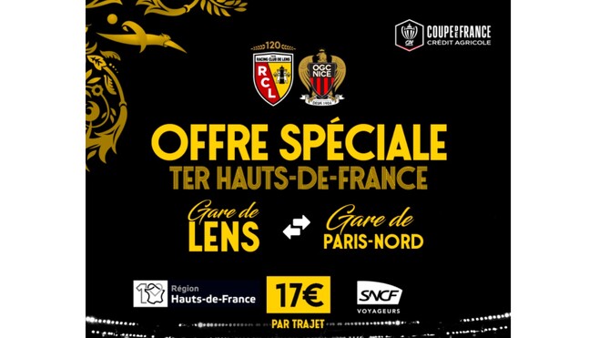Coupe de France Lens-Nice : 5000 places allers-retours en TER pour convoyer les supporters lensois au Stade de France