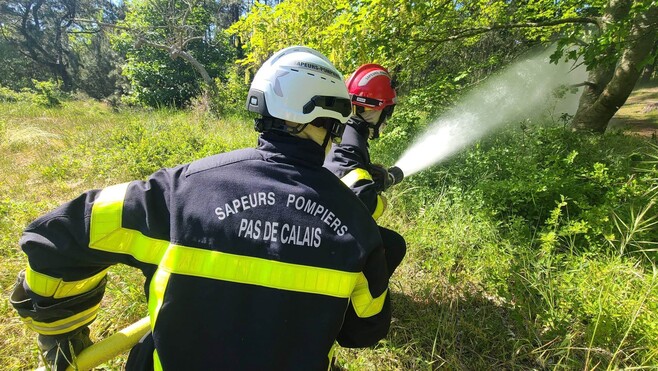Condette: intervention des pompiers pour un feu en forêt d'Ecault
