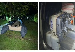En Baie de Canche, les gendarmes empêchent un passeur de gonfler un taxi-boat. 