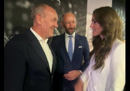 Coupe du Monde de Rugby : Le maire du Touquet Daniel Fasquelle croise son altesse royale Kate Middleton.