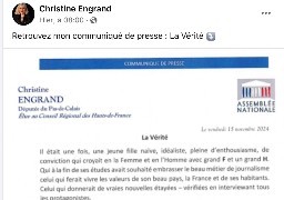 La députée RN du Pas de Calais Christine Engrand publie Sa vérité.