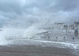 La tempête Benjamin vue depuis la digue de Wimereux