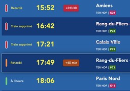 SNCF : Circulation des trains arrêtée ce jeudi soir entre Boulogne et Rang-du-Flier