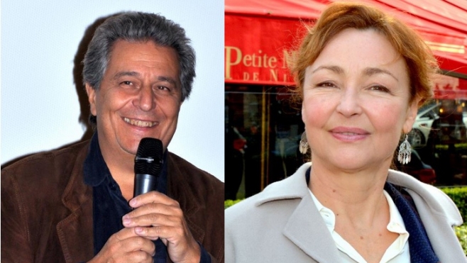 Christian Clavier et Catherine Frot en tournage à Bray-Dunes