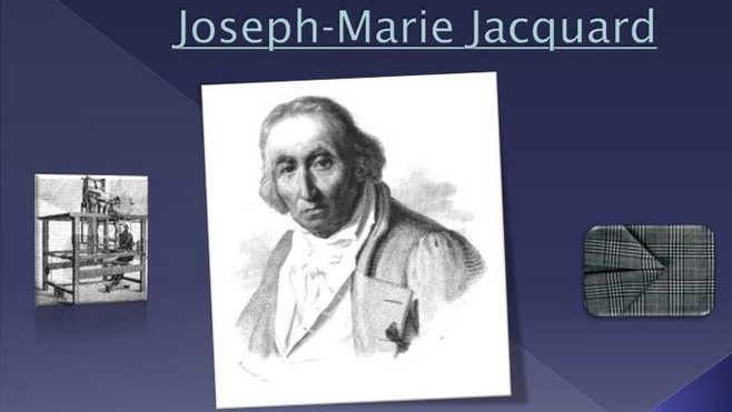 Portrait : Joseph-Marie Jacquard l'inventeur du métier à tisser semi-automatique.