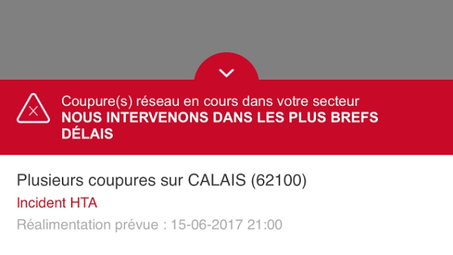 Coupure d'électricité en centre-ville de Calais depuis 18h.