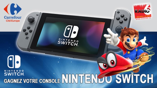 Gagnez votre Nintendo Switch et le jeu Mario Odyssey en jouant avec Radio 6 et Carrefour Coquelles