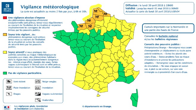 Météo : le Pas-de-Calais et le Nord en vigilance orange pluie-inondation