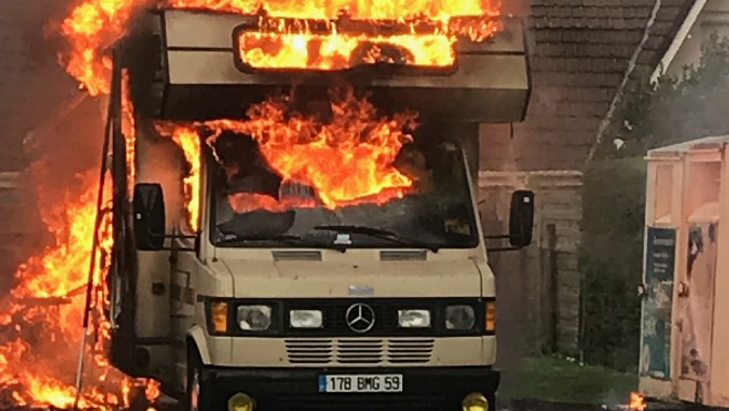Touquet : un camping-car prend feu dans le quartier Quentovic