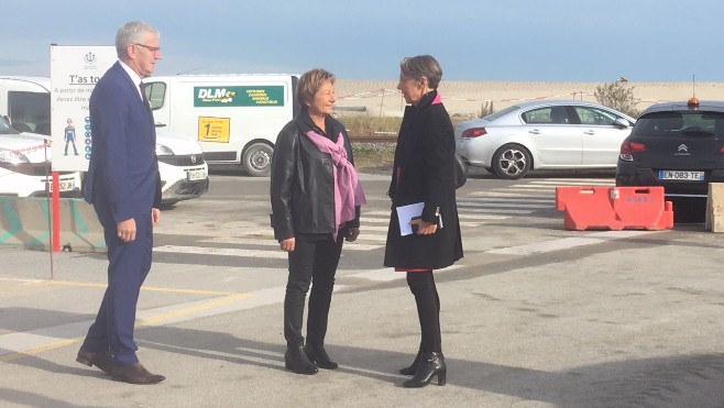 Élisabeth Borne salue le chantier de Calais Port 2015