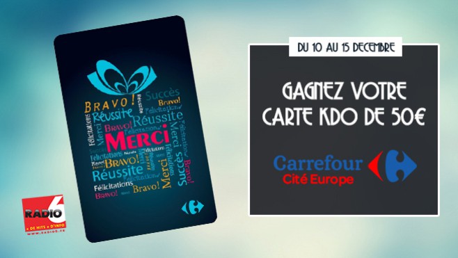 Gagnez 50€ en carte KDO avec Carrefour Coquelles (Carrefour est ouvert les dimanches de décembre)
