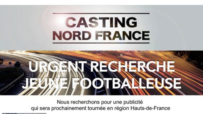 Casting : une jeune footballeuse recherchée pour réaliser une publicité