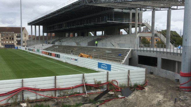 A Dunkerque, la tribune Sud du Stade Tribut sera livrée en janvier.