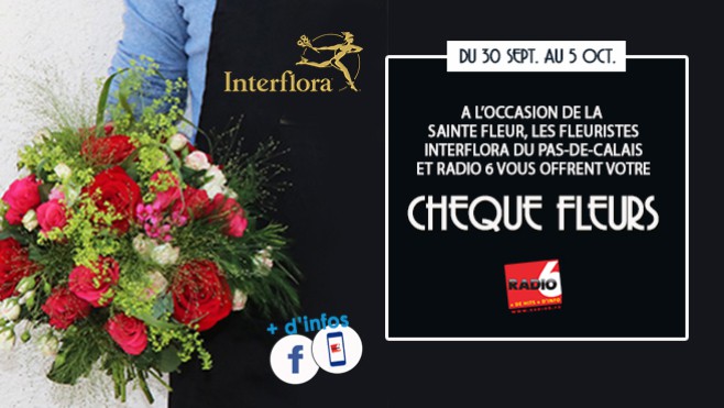 A l'occasion de la ste fleur, gagnez votre chèque de 30€ à dépenser chez les fleuristes Interflora du Pas-de-Calais