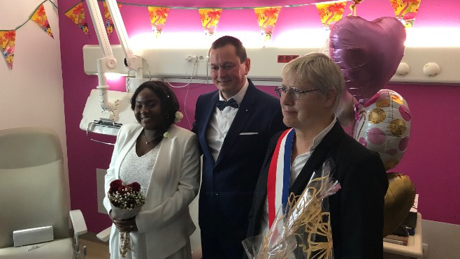 Jorina et Stéphane se sont mariés à  l’hôpital de Calais