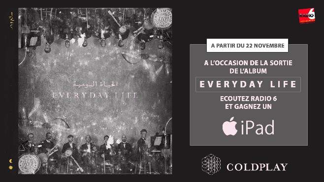 Jeu SMS - Gagnez un iPad avec EVERYDAY LIFE, le nouvel album de Coldplay