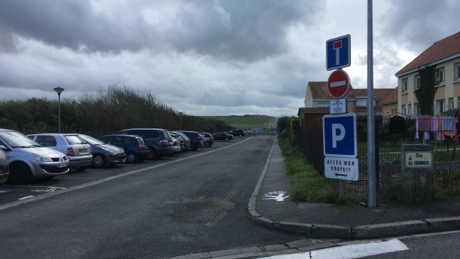 Une aire d’accueil et de stationnement à l’entrée sud de Wimereux en 2021.