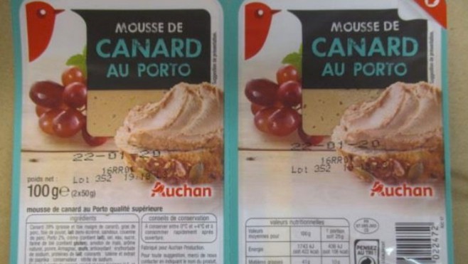 Auchan: de la mousse de canard et des produits à base de foie gras rappelés à cause de la présence de Listeria