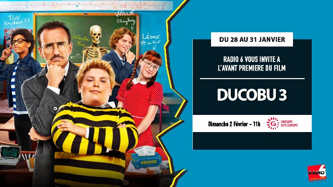 Gagnez 2 places pour l'avant première du film DUCOBU 3 au Gaumont Cité Europe le 2 Février à 11h.
