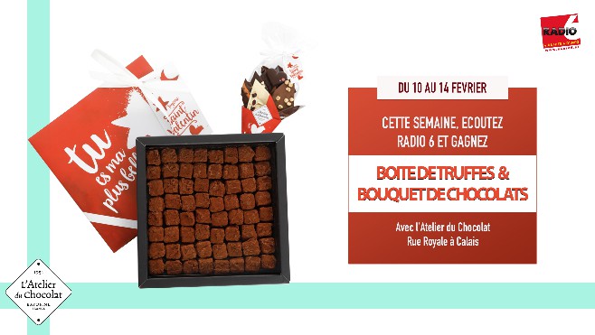 St Valentin - Gagnez votre boite de truffes ou votre bouquet de chocolat avec L'ATELIER DU CHOCOLAT de Calais