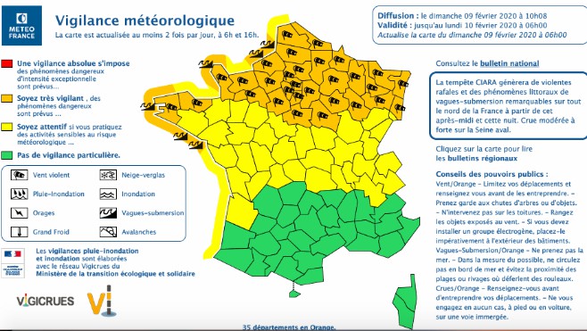 Les Hauts-de-France en alerte orange pour vents violents et vagues-submersion