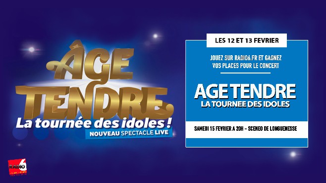 JEU WEB - Gagnez vos places pour AGE TENDRE - LA TOURNEE DES IDOLES