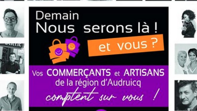 Campagne d’affichages des commerçants de la région d’Audruicq pour inciter à consommer local