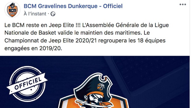 Basket : Le BCM et l'ESSM restent en Jeep Elite !