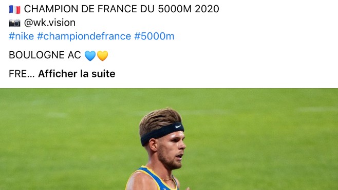 Le boulonnais Jimmy Gressier, champion de France du 5000 m.