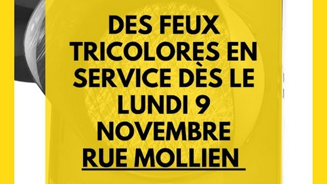 Calais : des feux tricolores en service dès ce lundi rue Mollien.