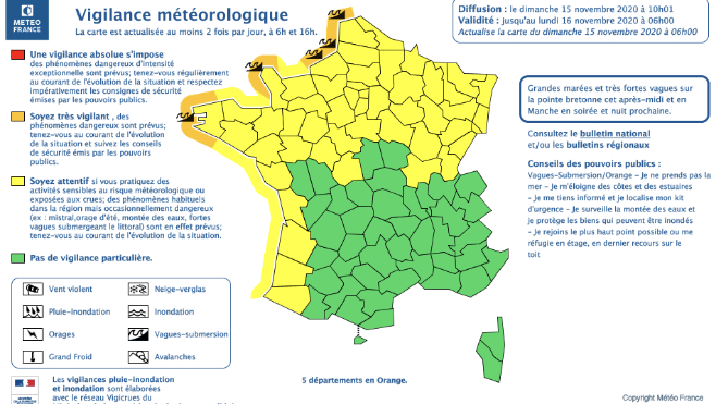 Pas-de-Calais et Somme en alerte orange submersion