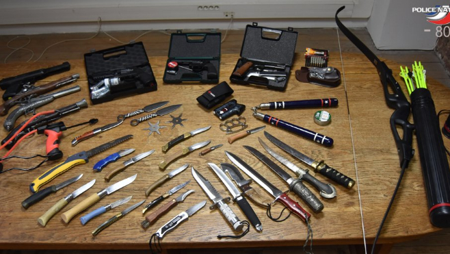 Abbeville: 39 armes saisies lors de l'interpellation d'un homme pour violences conjugales