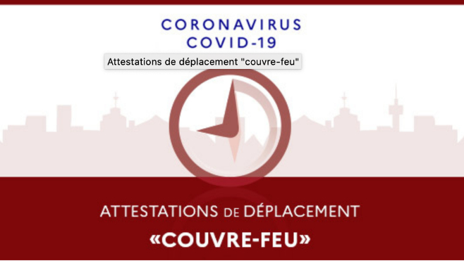 Attestation de déplacement « couvre-feu »