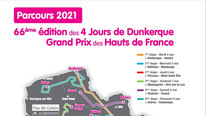 Cyclisme : Les 4 jours de Dunkerque dévoilent le parcours 2021.