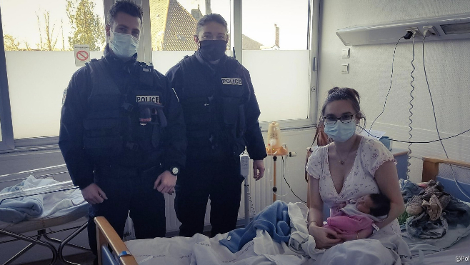 Abbeville: escortée par la police jusqu'à l'hôpital, une jeune maman leur rend un bel hommage