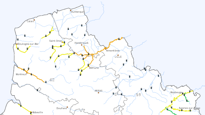 Vigilance orange pour crues prolongée dans le Nord et le Pas-de-Calais