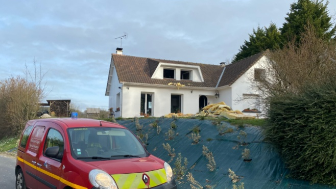 A Lacres, le feu a endommagé une maison jeudi matin.