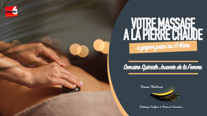 Votre massage à la pierre chaude à gagner avec Emma Bellezza à Boulogne Sur Mer