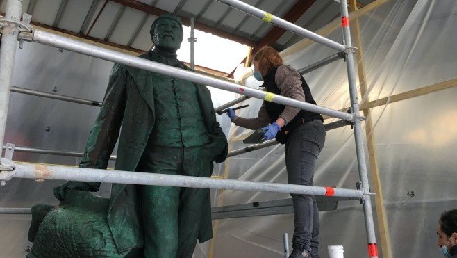 Boulogne-sur-mer : la statue d'Auguste Mariette s'est refaite une beauté !