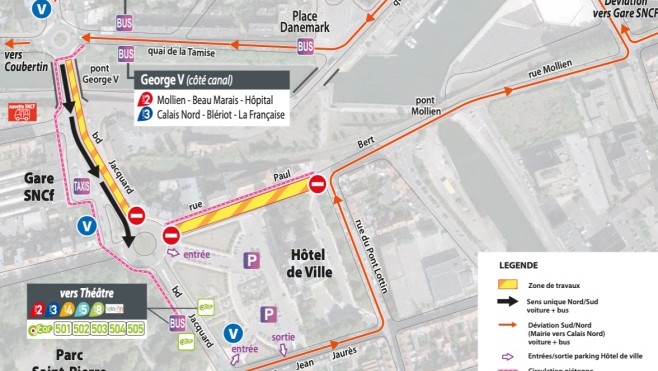 Des travaux durant un mois entre l'hôtel de ville et Calais Nord.