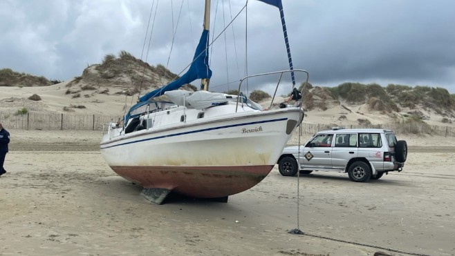 Un voilier échoué entre Quend et Fort-Mahon après un sauvetage en mer