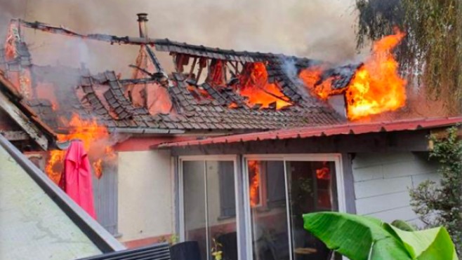 Une maison ravagée par les flammes ce matin à Merlimont
