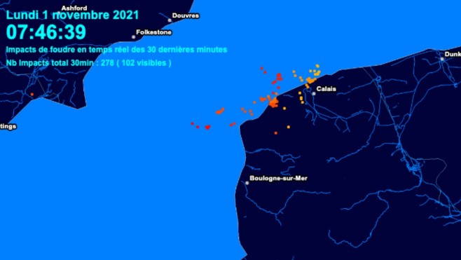 Vigilance jaune orages, pluie et inondation pour le Pas de Calais. 