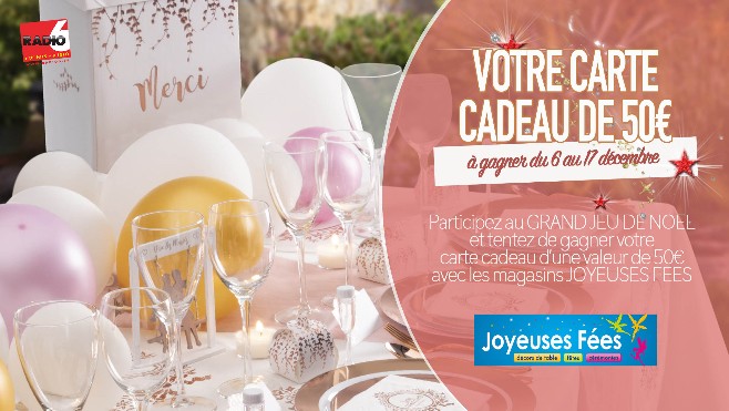 GRAND JEU DE NOEL - Joyeuses Fées vous offre votre carte cadeau d'un montant de 50€